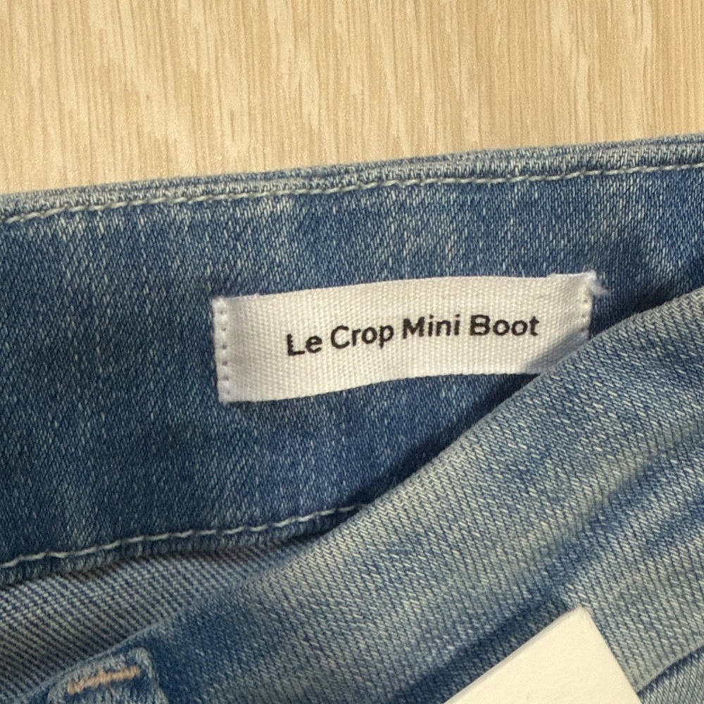 Frame Le Crop Mini Boot Mid-Rise Medium Blue Flare Jeans NEW - Picture 4 of 12